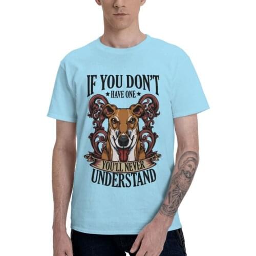 Greyhound Whippet T Shirt Men Short Sleeve 100% Cotton T-shirt Sighthound Dog Tee Streetwear Tshirt Gift