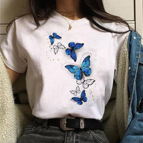 Harajuku Butterfly Graphic Summer New T-Shirt Women Vouge 90s top Casual Streetwear Women’s Tee Hipster Newest T shirts