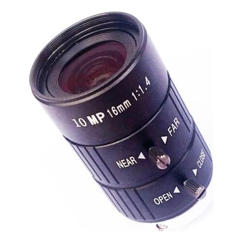 HD 10MP CCTV Lens 10Megalpixel 16mm C Mount Manual Iris Focus F1.4 1" Security IP Camera Industrial Lens