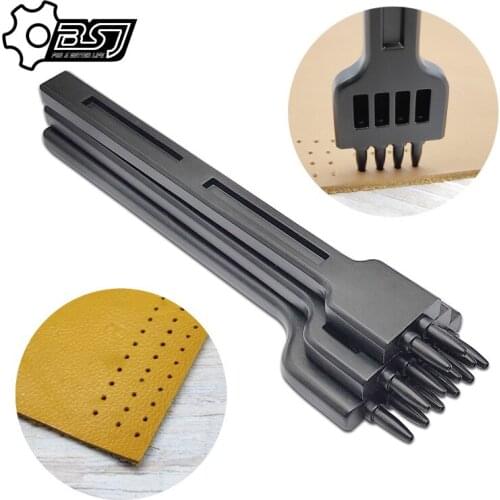 Alloy Steel DIY Leather Tool 4Mm Set Row Punch / Belt Punch Round Punch / Diamond Hand Punch Leather Stitching Punching Tools