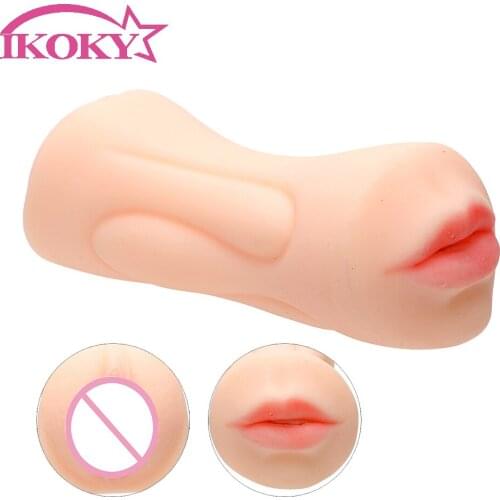 IKOKY Masturbators 4D Realistic Sweet Soft Mouth Lips Sex toys for Men Male Pussy Stoker Deep Throat Artificial Vagina