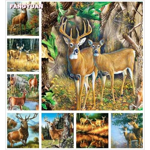 5D Diamond Embroidery Deer Full Round Square Diamond Painting Animals Cross Stitch Kit Mosaic Full Layout Crafts Home Decoration