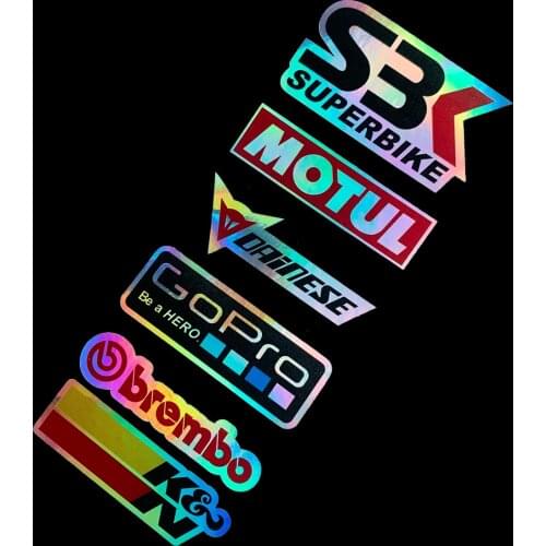 Laser Rainbow Motorcycle Side Strip Bike Helmet Sticker Car Styling Vinyl Decal For YAMAHA Honda KTM Kawasaki Suzuki Vespa A20