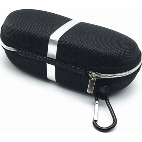 Brushed Silver Eva Compression Glasses Case Climbing Hook Black Sunglasses Case Reading Glasses Box Holder Eye Galsses Supply