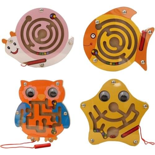 Mobile Children Magnetic Maze Balance Board Wood Game Maze Puzzle Labyrinth Baby Toys Baby Wooden Toy Montessori Toys J0529