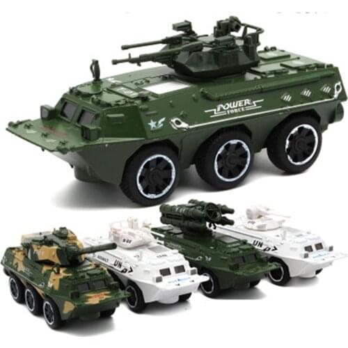 Car alloy model with light simulation sound effects 4 paintings Childrens military toy model birthday gift