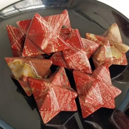 Redstone Merkaba Star Chakra Reiki Healing 1PC 4CM