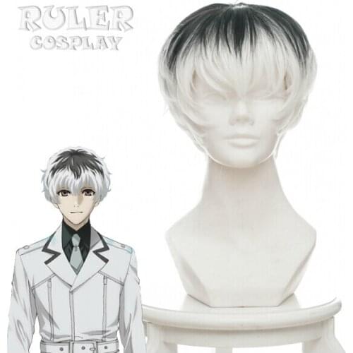 Tokyo Ghoul:re Sasaki Haise Cosplay Wig kaneki ken Wig Cosplay Anime White Black Short Hair Wig Halloween Carnival wig for men