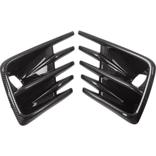 Pair for Honda City 2019 2020 Carbon Fiber Front Bumper Fog Light Lamp Cover Bezels Car Accessories