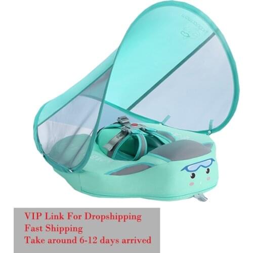 Dropship Non-inflatable Baby Infant Swimming Ring with Canopy UPF 50+Water Pool Toys Swim Trainer