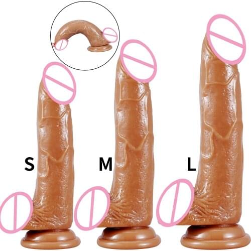 Realistic Dildo Soft Sexy Huge Penis Female Masturbator With Suction Cup Adult Sex Toys for Woman Skin Feel Multiple Size Dick