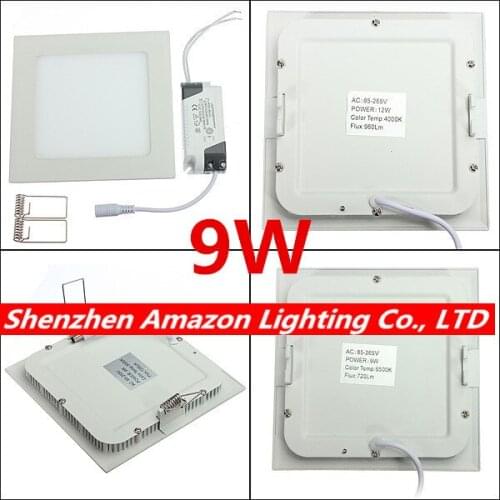 Lowest price! Recessed LED Panel Light Warm White/Natural White/Cold White LED Ceiling Light Square Shape AC85-265V Ultra Thin