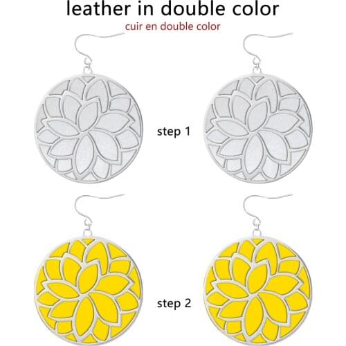 Cremo 2021 New Drop Boucle Oreille Femme Stainless Steel Flower Earring Interchangeable Leather Band Trendy Jewelry