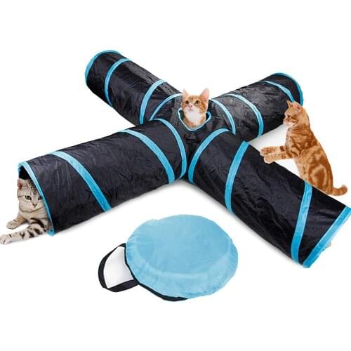Pet Supplies Cat Toys Five-way Cat Tunnel Puzzle Cat Toy Drill Bucket Folding Cat Channel Cat Tunnel Dog Toys Catnip