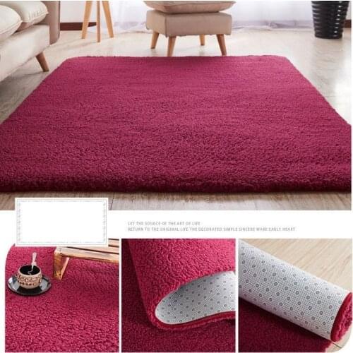 Thicken Lamb Velvet Carpet White Solid Color Bay Window Rug Fluffy Carpet and Rugs for Living Room Plush Anti-slip Soft Rug