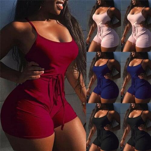 Women Sports Jumpsuit Tracksuit Yoga Set Gym Fitness Running Outfit Workout Stretch Solid Bodycon Short Romper Backless Jumpsuit