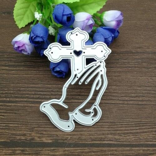 066E Cross Bless Cutting Die Template Carbon Steel Embossing Knife Mould Template for DIY Scrapbooking Photo Album Craftings