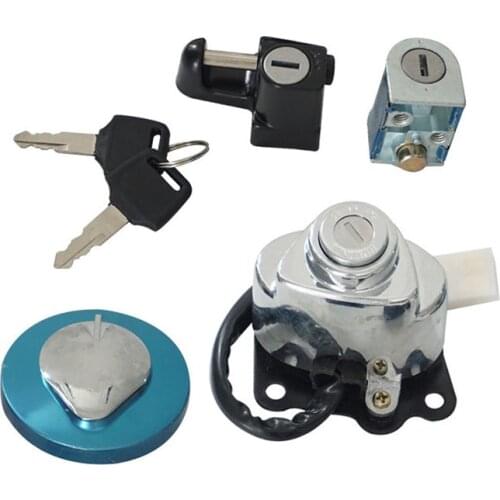 1 Set Aluminum Ignition Gas Cap Helmet Steering Lock Set Motorcycle Accessories Kits For Honda Shadow VLX VT 400 600 750