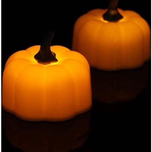 12 Sets 12 Pcs/Set Mini LED Pumpkin Candles Halloween Flamless Candles for Halloween Party Home Decoration