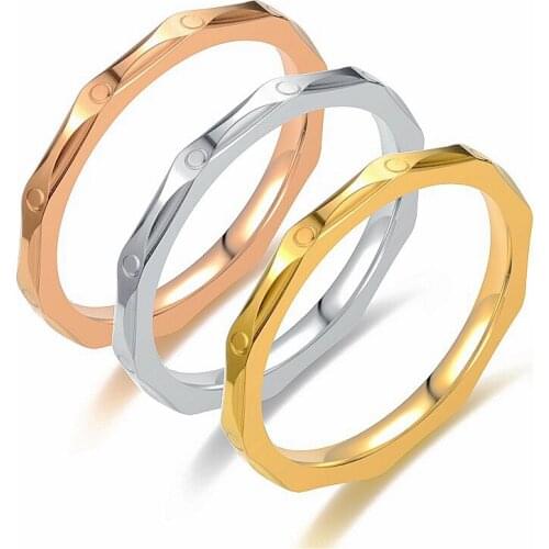 2.5mm Titanium Stainless Steel Ring Gold Silver Color Geometric Knuckle Finger Rings For Women Jewelry Bagues Anillos pour femme