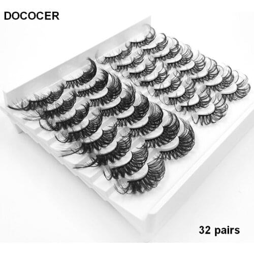 32 Pair/ Pack Fluffy Lashes 25mm 3d Mink Lashes Long Thick Natural False Eyelashes Wholesale Lashes Vendors Makeup Mink Eyelashe