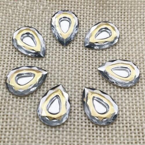 40Pcs 10*14mm Rhinestone Water droplets Resin /Craft/Clothes Decoration Bags DIY