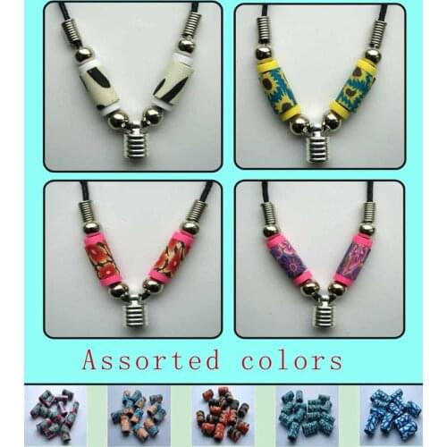 5PCS Fimo Beads (Assorted Color) Premade Necklace Fit For 6MM Caps DIY Jewelry Making Findings Accessories