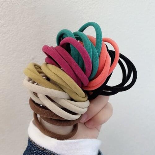 50PCS Solid Color Seamless Elastic Hair Scrunchy For Women High Elastic Rubber Band Ponytail Holder Girl Hair Accessories