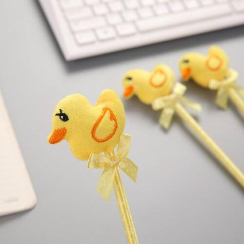 50PCS Fluffy Duckling Cartoon Expression Cry Smile No Fluffy Ballpoint Pen Signature Pen Novelty Pens for Writing stationery