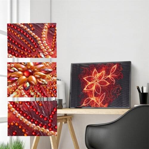 Special Shaped Diamond Painting Flower Printing Pattern Diy 5d Partial Drill Cross Stitch Kits Crystal Rhinestone Embroidery Art