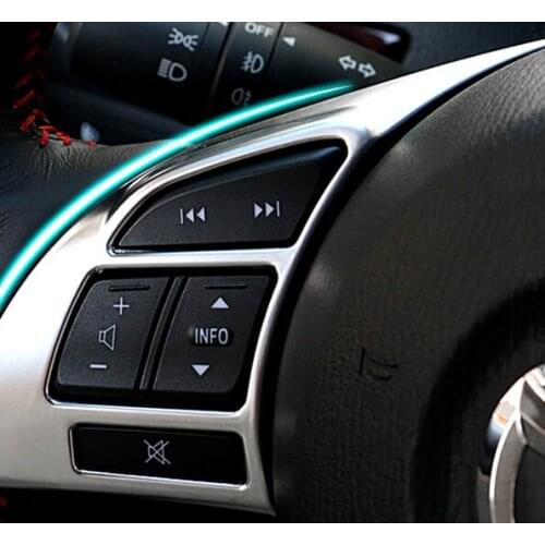 For Mazda 6 M6 Atenza 2013 2014 2015 ABS Chrome Steering Wheel Cover Trim Matt Interior Mouldings Trim 2pcs