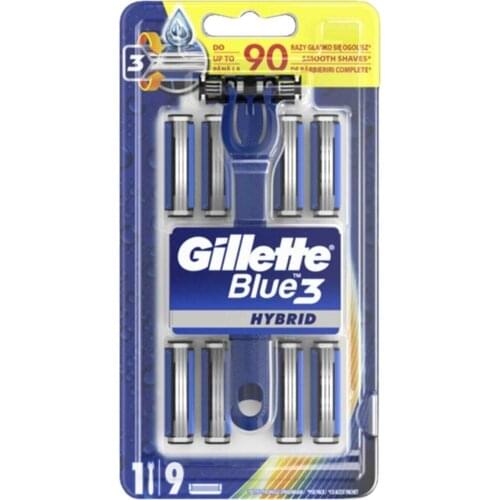 Gillette Blue3 Hybrid Shaver + 9 Replacement Blades