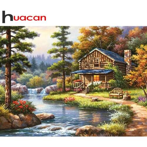 Huacan Diamond Painting 5d Landscape Full Square/Round DIY Diamond Embroidery Mosaic House Home Decor