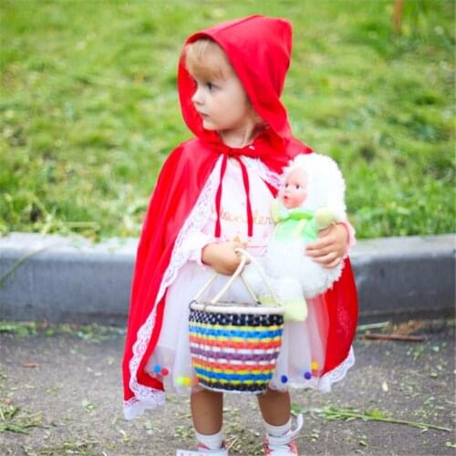 Carnival Little Red Riding Hood Costume Girls Anime Cosplay Baby Girl Lace Cape Kids PartyFancy Dress Halloween Clothes Children