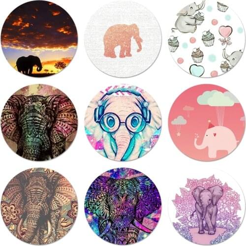 Cute Animal Elephant Pattern Icons Pins Badge Decoration Brooches Metal Badges For Backpack Decoration 58mm