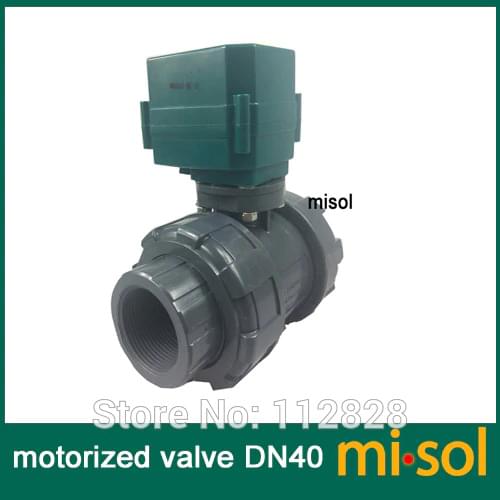 Motorized pvc valve 12V, DN40 BSP(1.5"), PVC valve, 2 way, electrical pvc valve, CR01