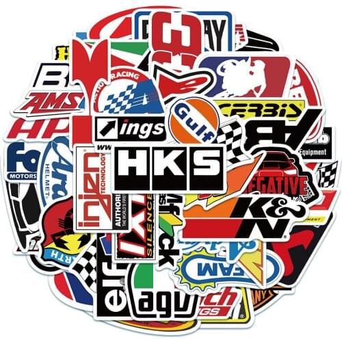 50/100PCS JDM Racing Car Modification Stickers Graffiti for Motorcycle Bike Skateboard Helmet Laptop Luggage Decals Toys