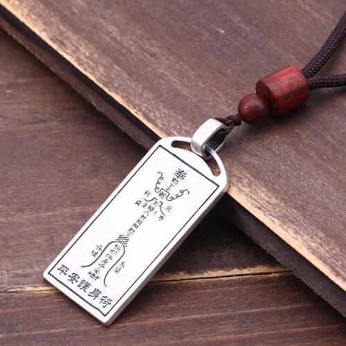 Matte Taoist gossip Thai silver retro pendant sterling silver s925 peace amulet lucky transport pendant free shipping