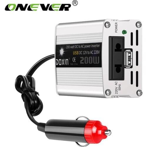 AOZBZ 200W Watt DC 12V To AC 220V / USB 5V Portable Car Power Inverter Charger Converter Adapter DC 12 To AC 220 Modified Sine