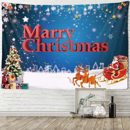 Santa Claus Holiday Party Wall Tapestry Art Deco Blanket Elk Christmas Gift Snowman Carnival