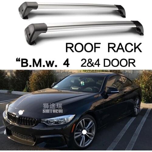 SHITURUI For BMW 4 Series 2-dr Coupe 2014+ 4 DOOR Serultra quiet truck roof rack bar car special aluminum alloy belt lock