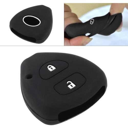 2 Buttons Silicone Straight Panel Auto Car Key Case Protector Holder for Toyota Camry Highlander Corolla Hilux Rav4 Aqua Land