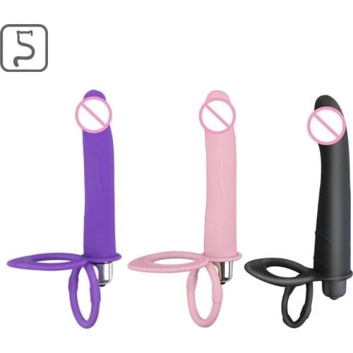 Silicone Back Mute Waterproof Battery Court Anal Plug Double Dildo Lock Fine Ring Couple Supplies Sex Shop For Couple