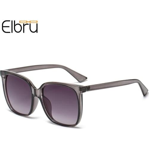 Elbru Retro Fashion Oversized Sunglasses Vintage Punk Style Sun Glasses Men Women Leopard Sunshades Gradient Colorful Eyewear