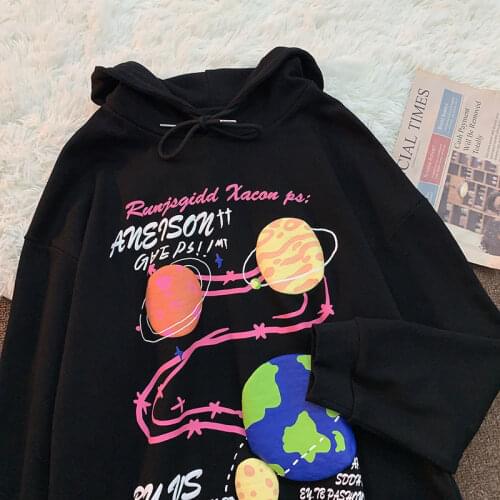 Funny Hip Hop Hoodie Letter Printed Hoodie Fashion Streetwear Clothes for Teens 2021 Autumn New Oversized Goth Pullovers Casual