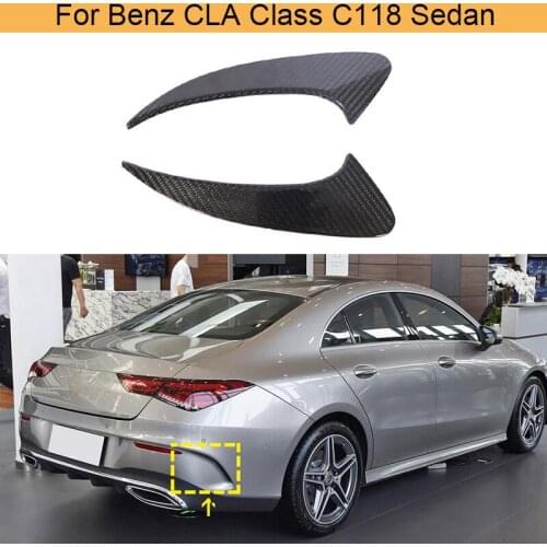 Car Rear Bumper Canards for Mercedes Benz CLA Class C118 CLA250 CLA35 AMG Sedan 4-Door 2020 2021 Rear Splitters Carbon Fiber