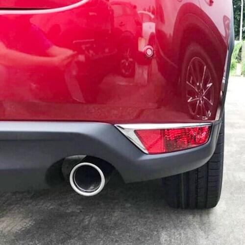 YAQUICKA Chrome ABS Car Rear Tail Fog Light Eyebrow Eyelid Strips Trim Cover Styling For Mazda CX-5 CX5 2017 Exterior Accessory