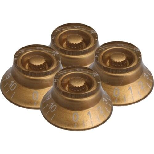 Yibuy 4 x Top Hat Speed Control Knobs For Electric Guitar GOLD