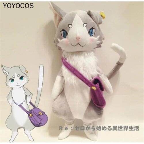 YOYOCOS Puck Re Zero Kara Hajimeru Isekai Seikatsu Anime Cosplay Emilia Animal Puck Cat Toy Cosplay Prop 1Pcs Plush Stuffed Doll