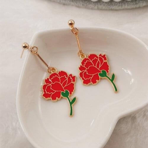 Womens earrings, dripping rose earrings, teenagers, glamour, gifts, accessories, party accessories, simple